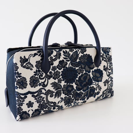 利休バッグ  / Navy Floral / R_1132