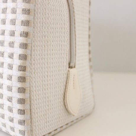 利休バッグ R_1016 / silver beige check