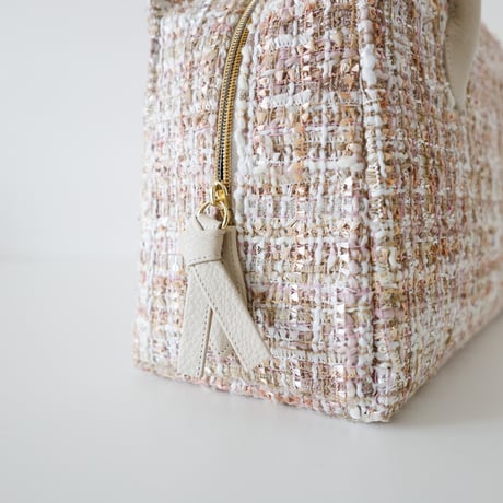 利休バッグ  /Beige tweed/ R_1142