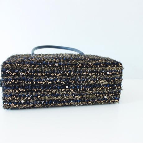 利休バッグ R_1026 / Black×Navy fancy tweed