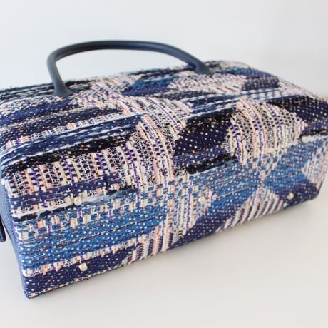 利休バッグ  R_1011 / Malhia kent tweed fabric /navy
