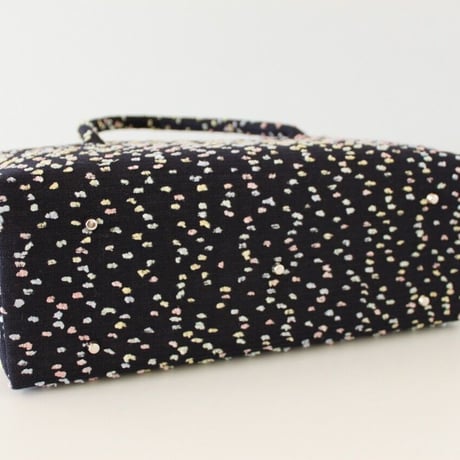 利休バッグ R_1020 / Navy fancy tweed