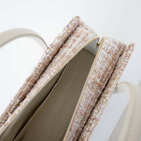 利休バッグ  /Beige tweed/ R_1142