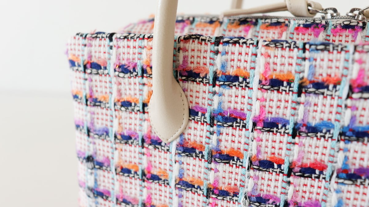 利休バッグ /pink & blue fancy tweed/ R_1092 | Day Af