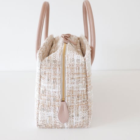 利休バッグ / Beige Fancy Tweed / R_1051