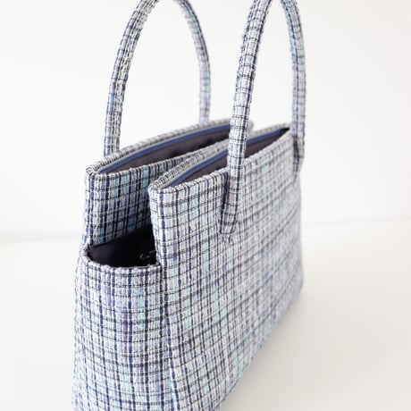 和装トート /Blue fancy tweed/ W_1123