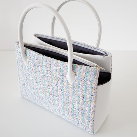 和装トート / mint lavender tweed / W_1128