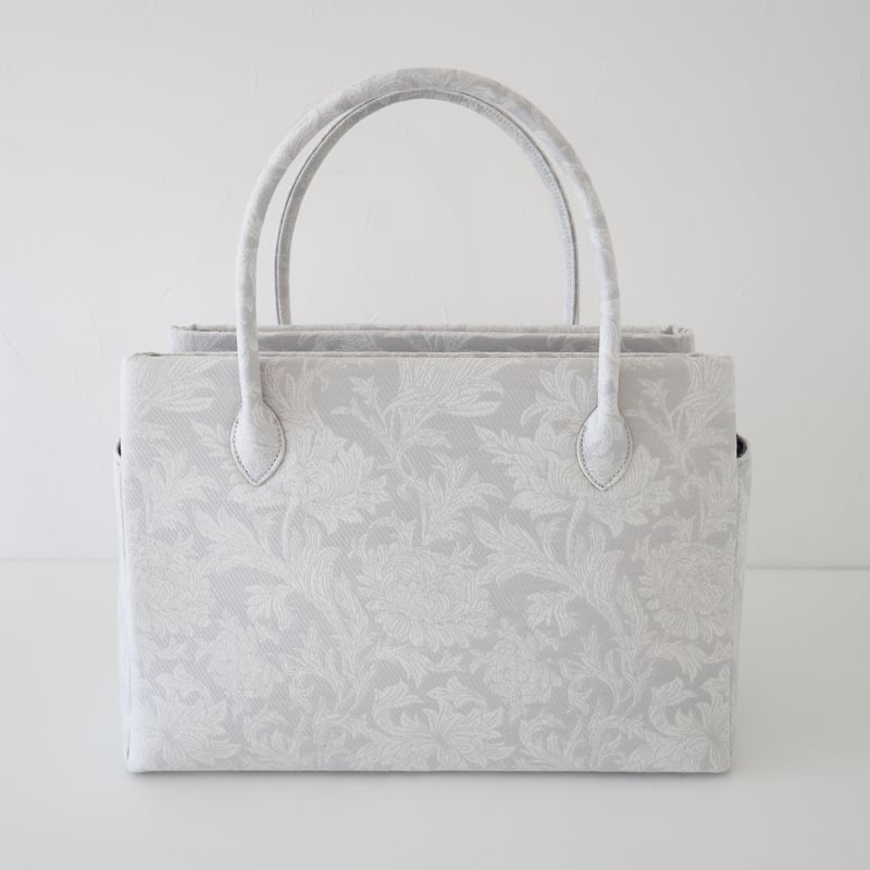 和装トート / light gray floral / W_1127 | Day After Day