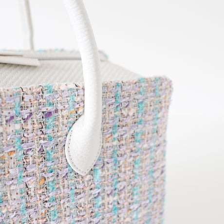 利休バッグ  /  mint & lavender tweed /R_1059
