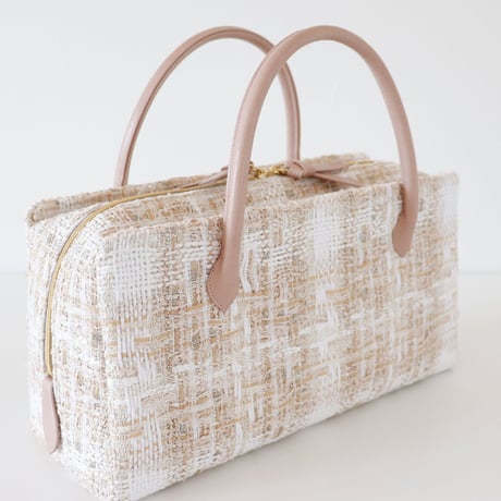 利休バッグ / Beige Fancy Tweed / R_1051