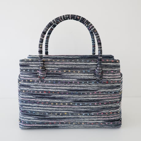 DAY AFTER DAY フリンジ付き青系ツイード利休バッグ 利休バッグ/blue navy fancytweed / R_1161 | Day After