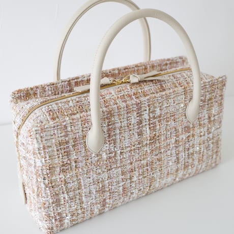 利休バッグ  /Beige tweed/ R_1142