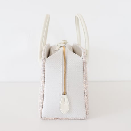 利休バッグ /beige ×white / R_1096