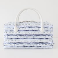 利休バッグ  / Blue White Tweed / R_1127