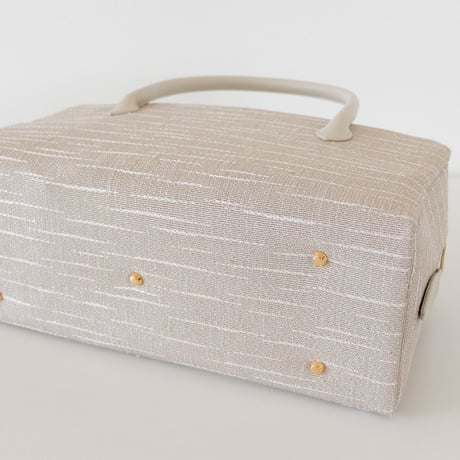 利休バッグ /beige  fancy tweed / R_1098