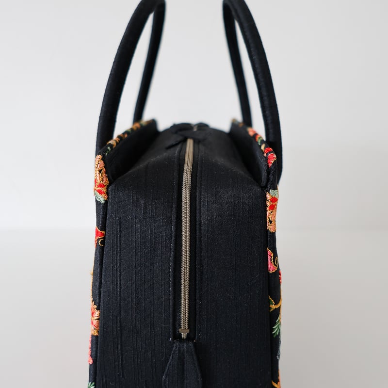 利休バッグ /black floral/ R_1146 | Day After Day
