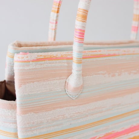 和装トートバッグ W_1032 / Pink Stripes