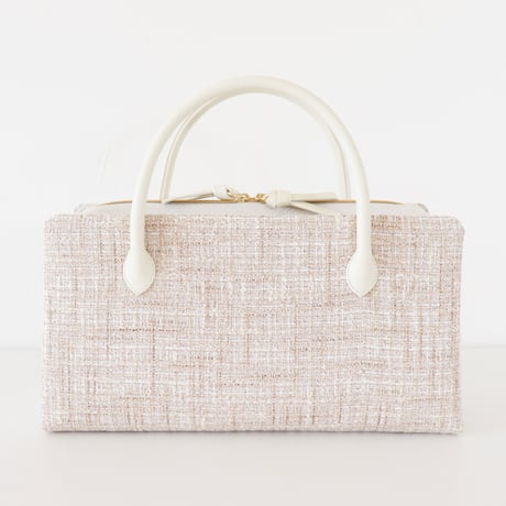 利休バッグ /beige ×white / R_1096