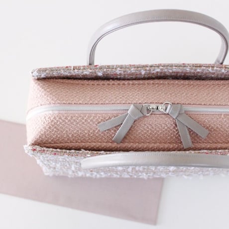 利休バッグ R_1022 / Beige Pink fancy tweed