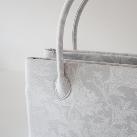 和装トート / light gray floral / W_1127