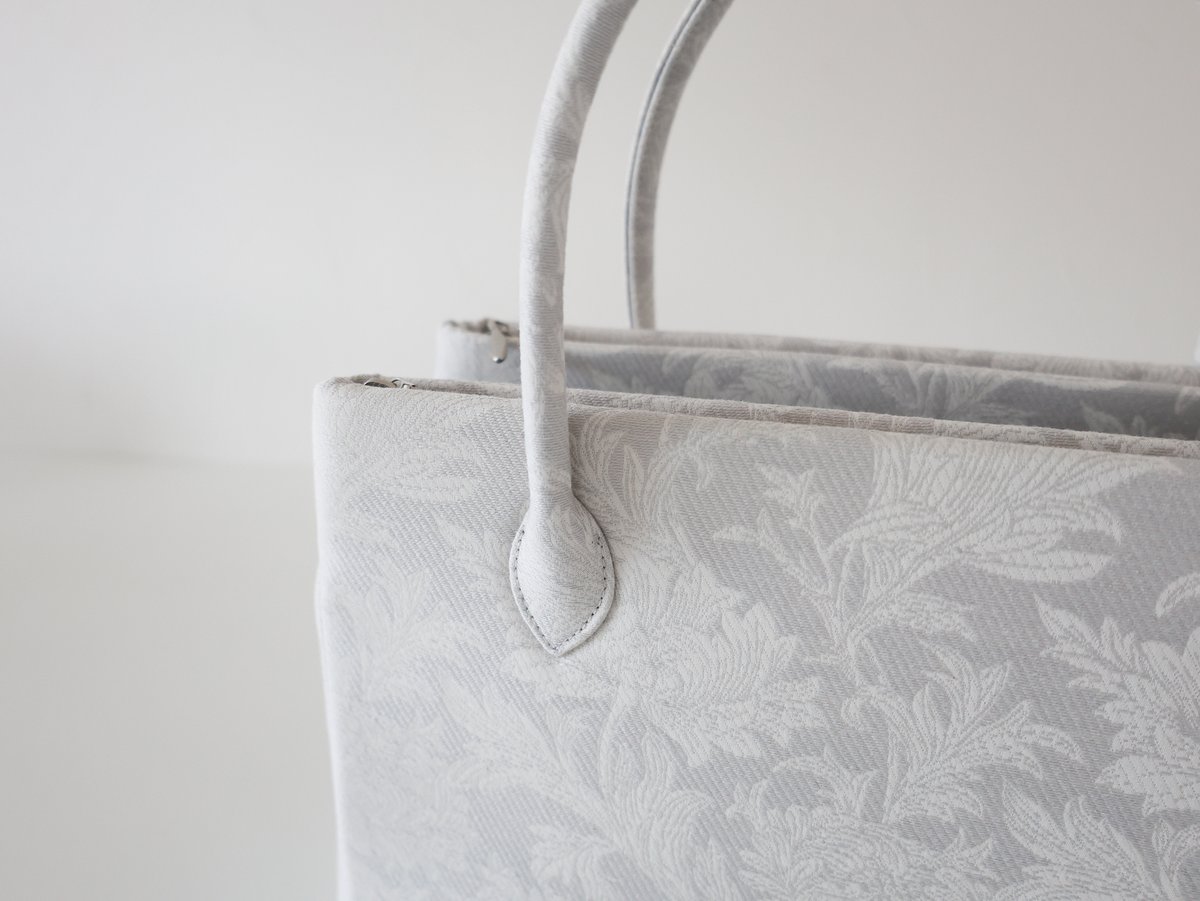 和装トート / light gray floral / W_1127 | Day After Day