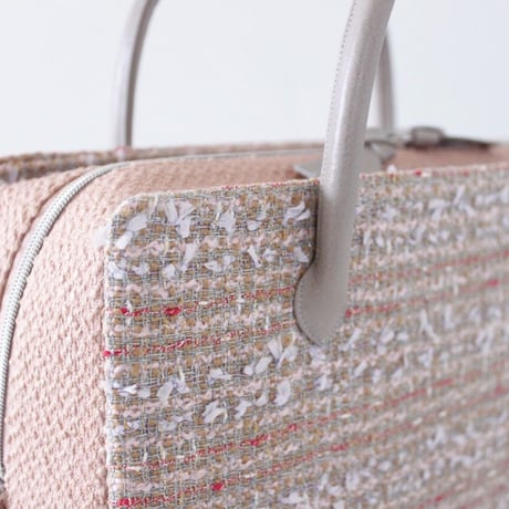 利休バッグ R_1022 / Beige Pink fancy tweed