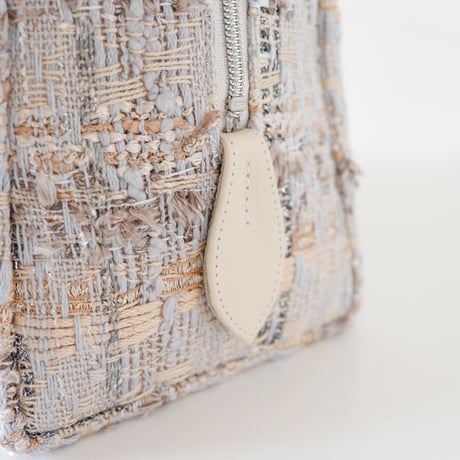 利休バッグ / Grey fancy tweed / R_1066