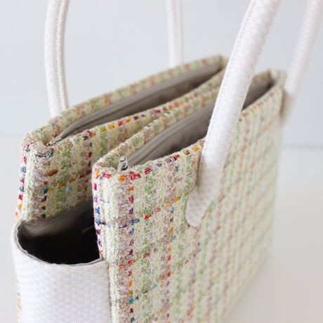 和装トートバッグ W_1034 /  Green Fancy Tweed