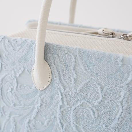 利休バッグ  /light blue floral/ R_1153