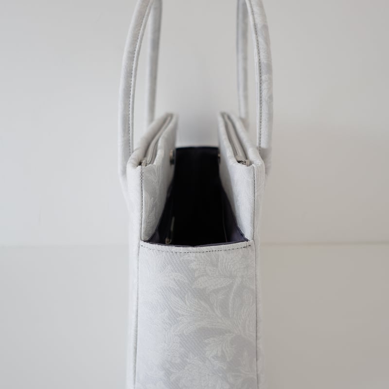 和装トート / light gray floral / W_1127 | Day After Day