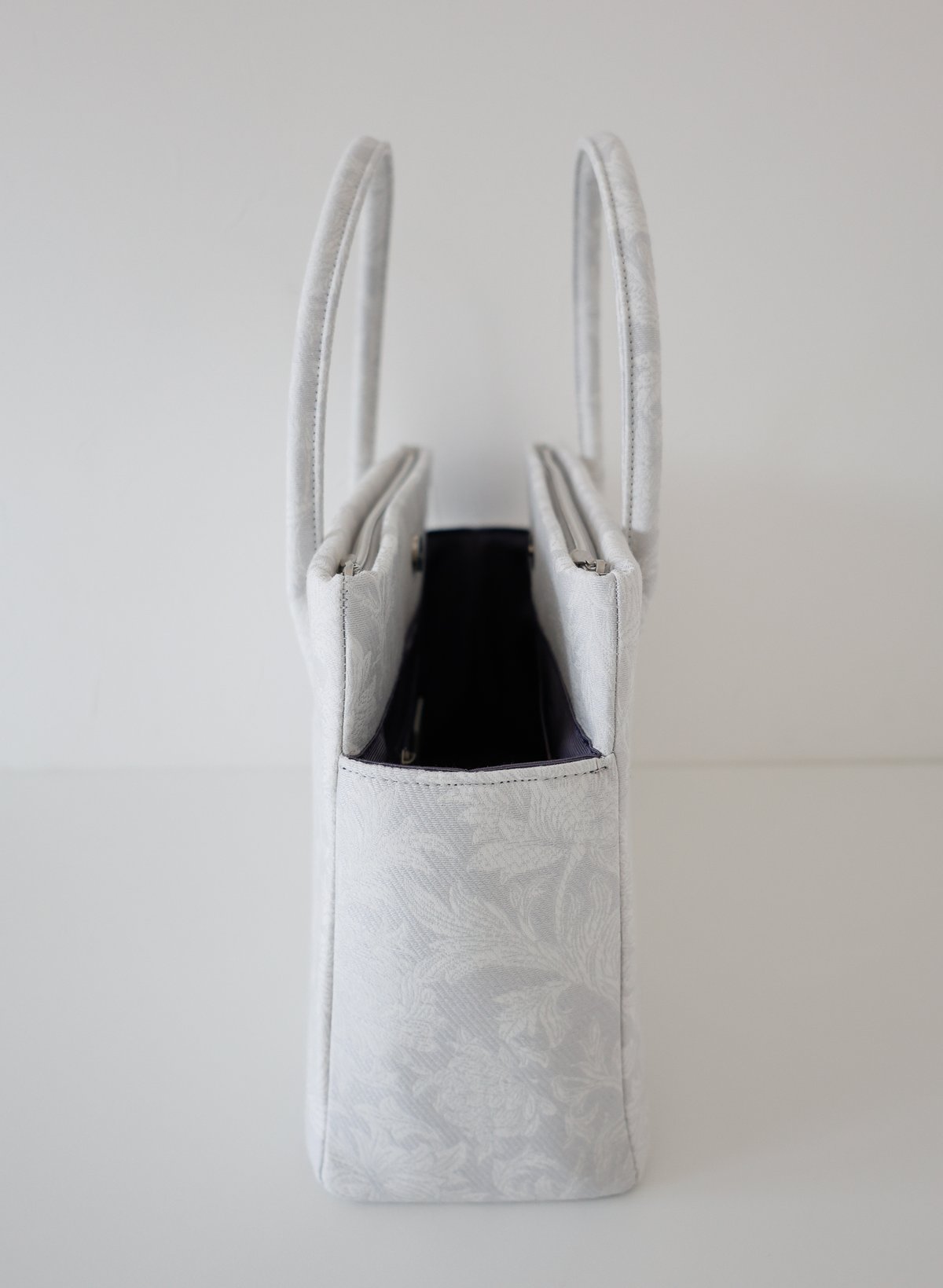 和装トート / light gray floral / W_1127 | Day After Day