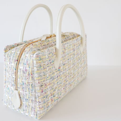 利休バッグ / Yellow fancy tweed / R_1071