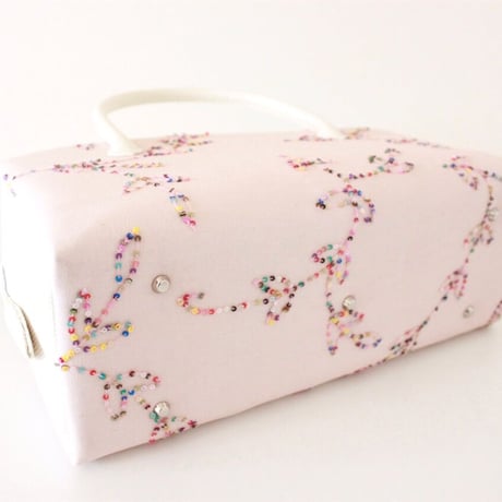 利休バッグ R_1038 / light pink sequins
