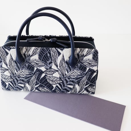 利休バッグ  / Navy Leaf / R_1130