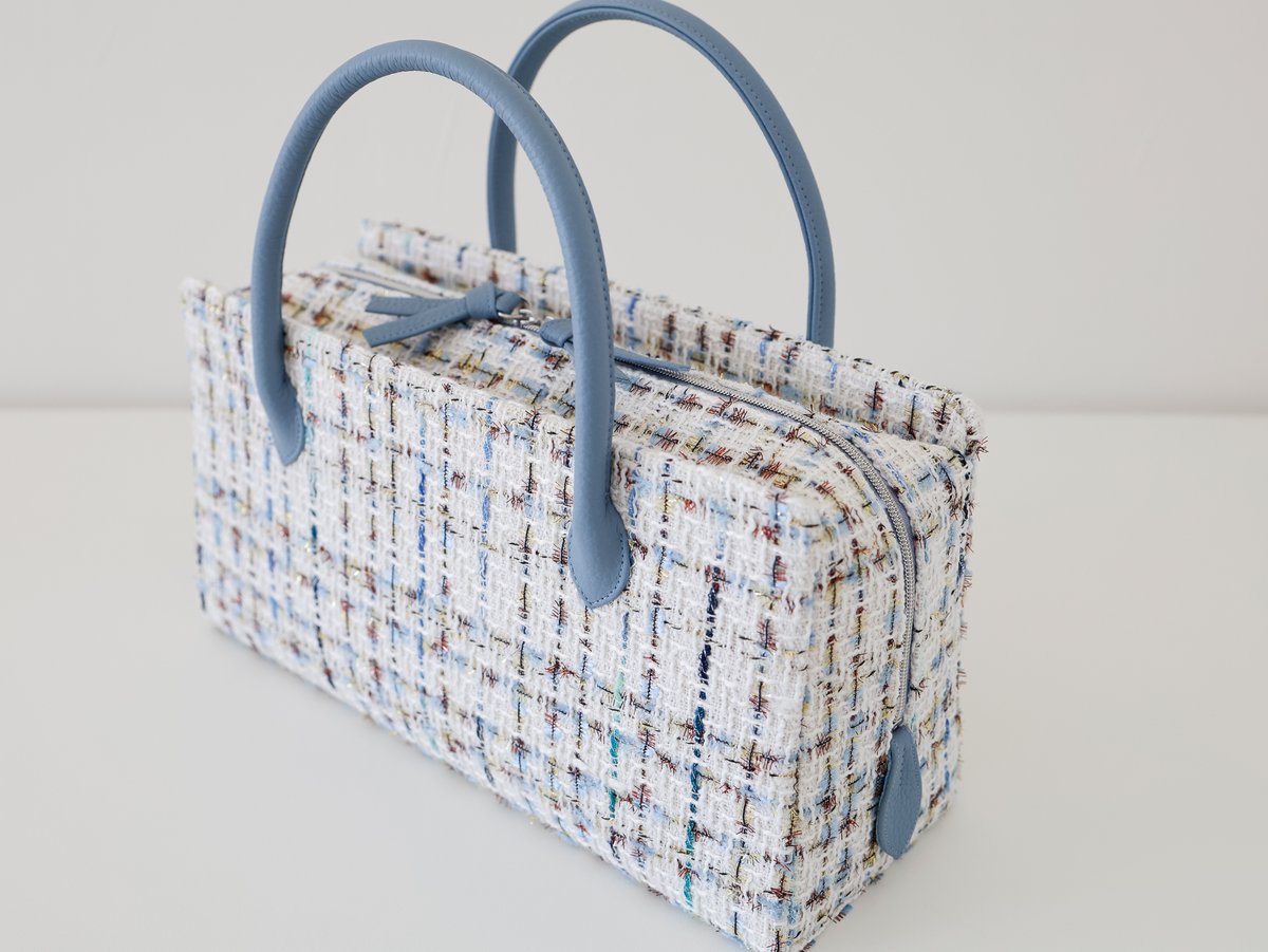 利休バッグ /blue fancytweed/ R_1155 | Day After Day