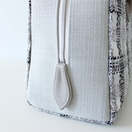 利休バッグ R_1027 / Grey×Silver fancy tweed
