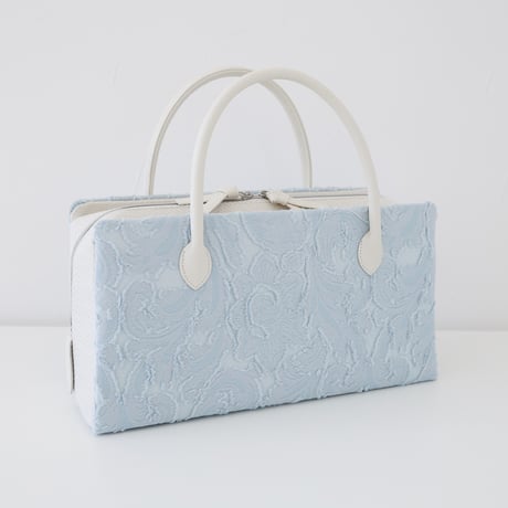 利休バッグ  /light blue floral/ R_1153