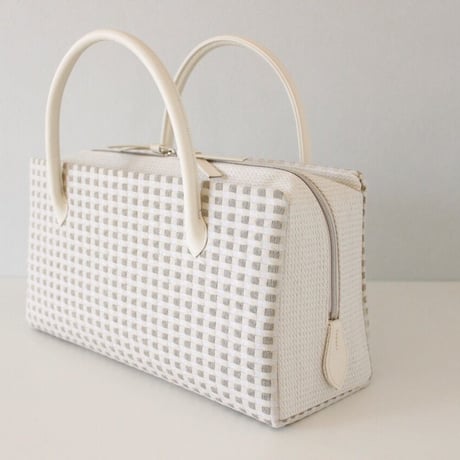 利休バッグ R_1016 / silver beige check