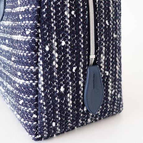 利休バッグ / Navy White nep / R_1115