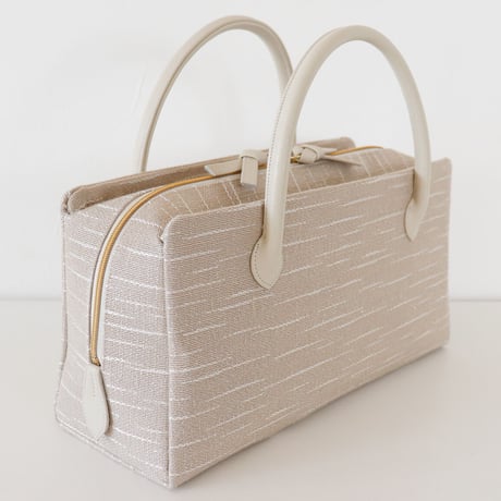 利休バッグ /beige  fancy tweed / R_1098