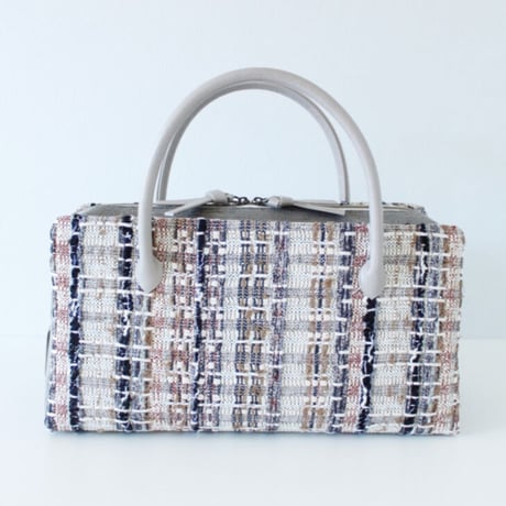 利休バッグ R_1025 / Brown ×White fancy tweed