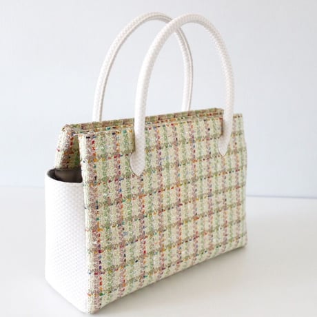 和装トートバッグ W_1034 /  Green Fancy Tweed