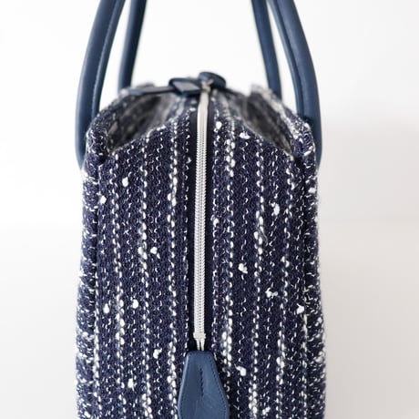 利休バッグ / Navy White nep / R_1115