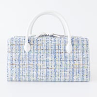 利休バッグ  / Blue fancy tweed / R_1128