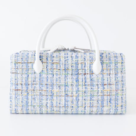 利休バッグ  / Blue fancy tweed / R_1128