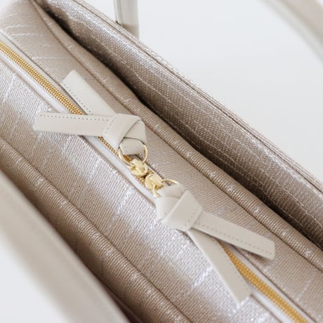 利休バッグ /beige  fancy tweed / R_1098