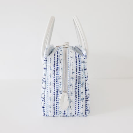 利休バッグ  / Blue White Tweed / R_1127