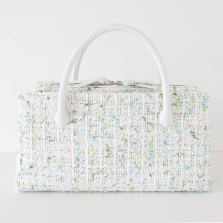 利休バッグ / White Green tweed / R_1061