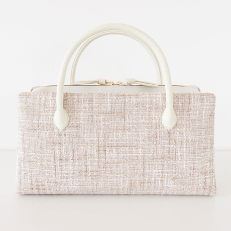 利休バッグ /beige ×white / R_1096