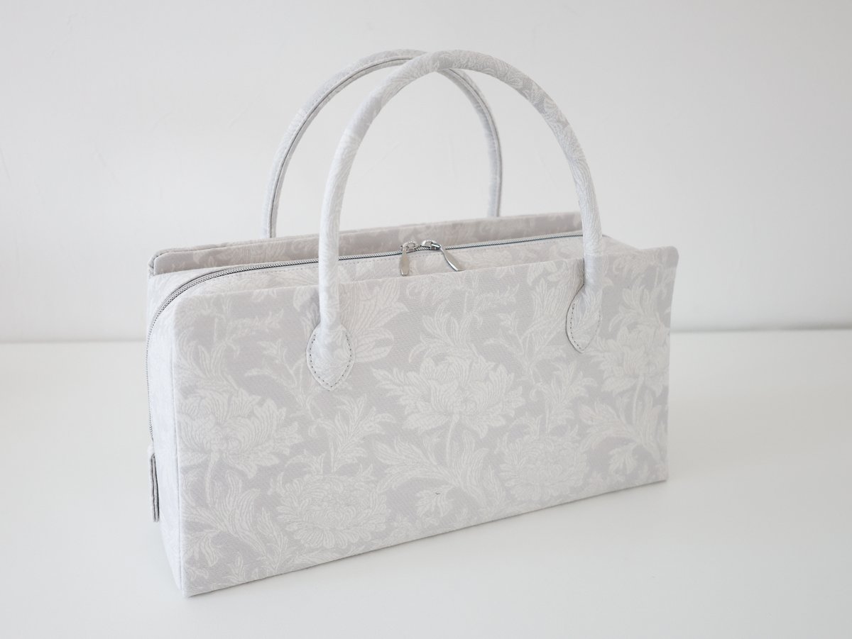 グレー 利休バッグ 利休バッグ/light gray froral / R_1164 | Day After Day